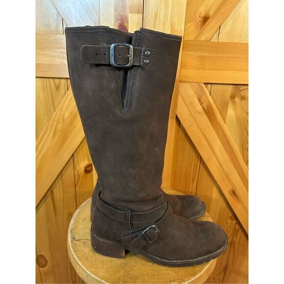 LL BEAN Tall Rustic Riding Boot Nubuck Leather Women's  6.5M - Picture 3 of 8